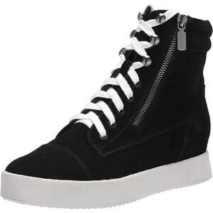 Blondo Womens Holly Black Casual and Fashion Sneakers 8.5 Medium Double Zippers